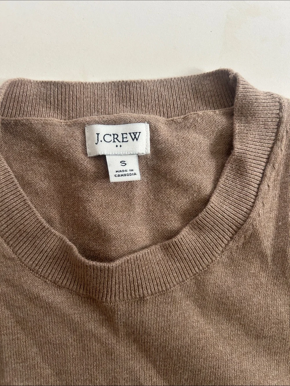 J. Crew Woman’s Brown Short-Sleeve Crewneck Sweater 100% cotton